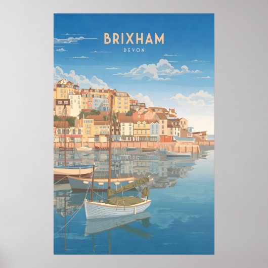 Brixham Devon Seaside Travel Poster (Voorkant)