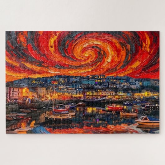 Brixham Harbor: Galerij-editie Solar Vortex Legpuzzel (Horizontaal)