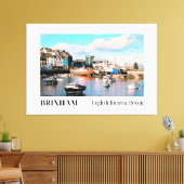 Brixham Harbour, Engelse Riviera, Devon Canvas Afdruk (Insitu (Woonkamer))