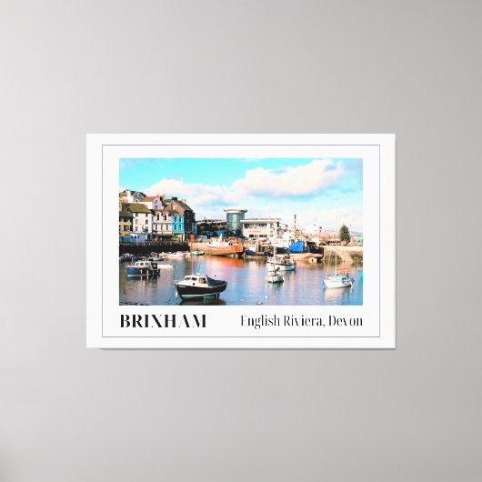 Brixham Harbour, Engelse Riviera, Devon Canvas Afdruk (Voorkant)
