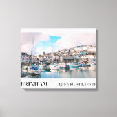 Brixham Harbour, Engelse Riviera, Devon Canvas Afdruk (Voorkant)