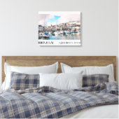 Brixham Harbour, Engelse Riviera, Devon Canvas Afdruk (Insitu (Slaapkamer))