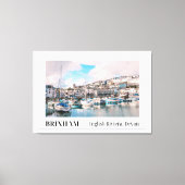 Brixham Harbour, Engelse Riviera, Devon Canvas Afdruk (Voorkant)