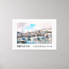 Brixham Harbour, Engelse Riviera, Devon Canvas Afdruk