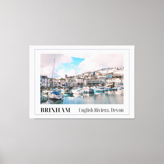 Brixham Harbour, Engelse Riviera, Devon Canvas Afdruk (Voorkant)
