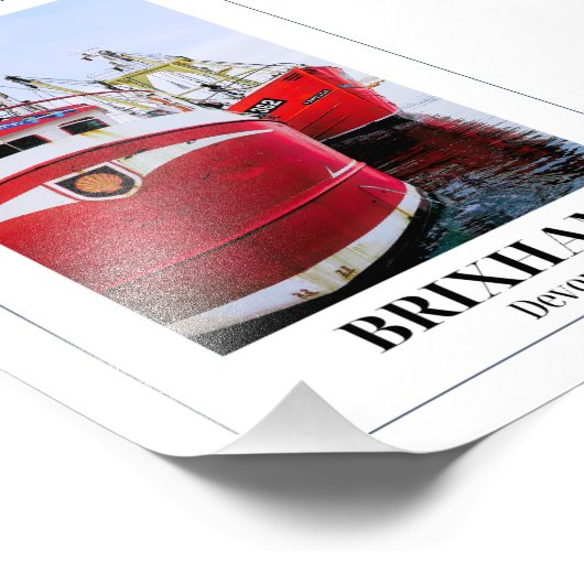 Brixham Harbour, Engelse Riviera, Devon Foto Afdruk (Hoek)