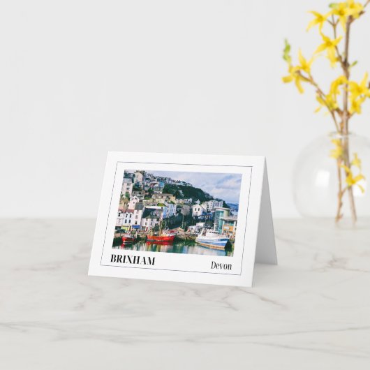 Brixham Harbour, Engelse Riviera, Devon Kaart (Gele Bloem)