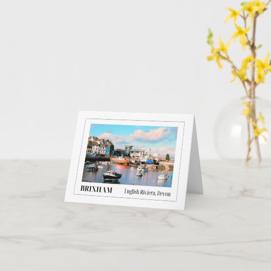Brixham Harbour, Engelse Riviera, Devon Kaart (Gele Bloem)