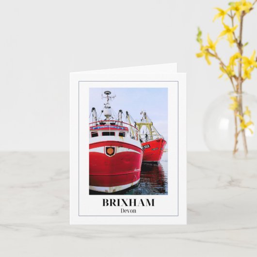 Brixham Harbour, Engelse Riviera, Devon Kaart (Gele Bloem)