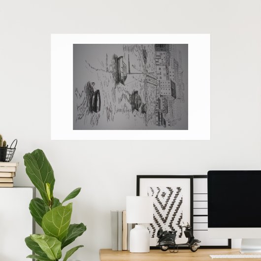 Brixham Harbour Painting Poster (Thuiskantoor)