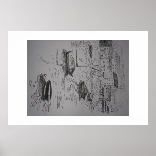 Brixham Harbour Painting Poster (Voorkant)