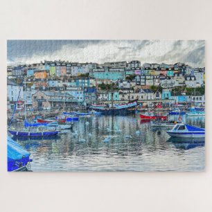 Brixham Haven Zwanen: Devon Kust 1000st Puzzel