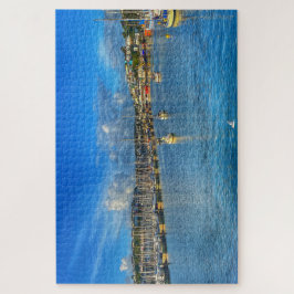 Brixham Marina: Zonnige haven in Devon en meeuwen Legpuzzel