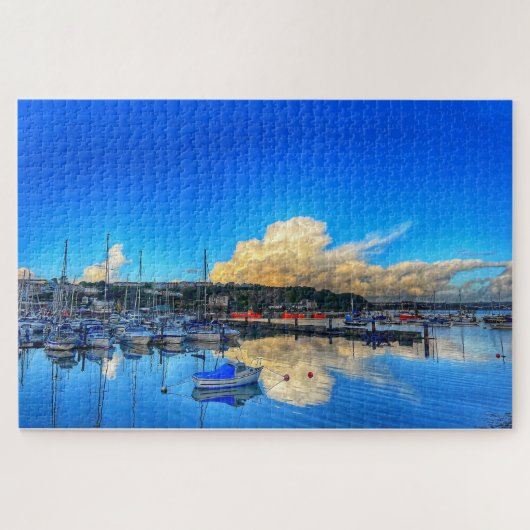 Brixham Reflections: Gouden wolken & Marina uitzic Legpuzzel (Horizontaal)