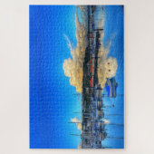 Brixham Reflections: Gouden wolken & Marina uitzic Legpuzzel (Verticaal)