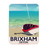 Brixham strand Devon vintage reisposter Magneet (Verticaal)