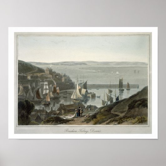 Brixham, Torbay, Devon, uit deel VIII van 'A Voy' Poster (Voorkant)