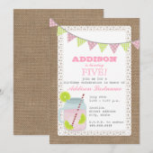 Brlap geïnspireerde roze limonade en Limoen verjaa Kaart (Voorkant / Achterkant)