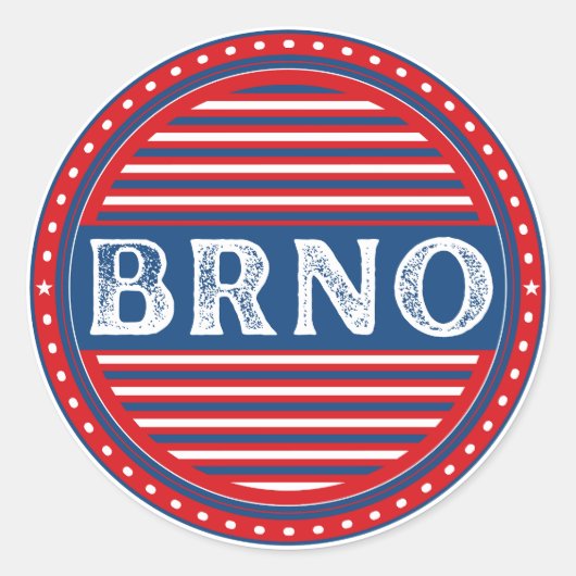 Brno City Pride Emblem – Czech Identity Ronde Sticker (Voorkant)