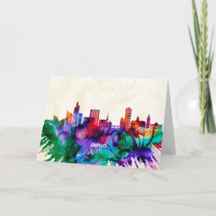 Brno Skyline Feestdagen Kaart