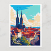 Brno Tsjechische vintage reisillustratie Briefkaart (Voorkant)