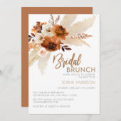 Brnt Oranje Boho Pampas Grass Bridal Brunch Kaart (Voorkant / Achterkant)
