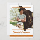 Brnt Oranje Edgy Abstract Torn Foto Afstuderen Kaart (Voorkant)