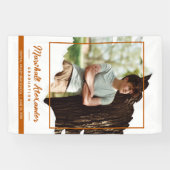 Brnt Oranje Edgy Abstract Torn Foto Afstuderen Spandoek (Horizontaal)