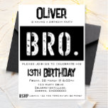 Bro 13e verjaardagsfeest kaart<br><div class="desc">Vier de verjaardag van je tween boy in stijl met onze "Bro Birthday Party Invitation"! Deze bewerkbare uitnodiging is de perfecte keuze om de toon te zetten voor een episch feest. Direct te downloaden, het is snel en handig. Pas de details aan en creëer een unieke uitnodiging die de opwinding...</div>