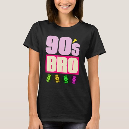 Bro 1990: Muziek Theme Party Vinyl Nineties T-shirt (Voorkant)