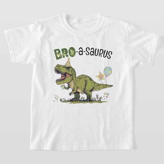 Bro-a-saurus Dinosaur Thema Kinderverjaardagsfeest T-shirt (Laagn)