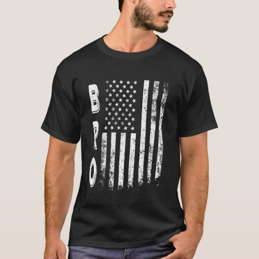 Bro Amerika Vlag Vaderdag 4 juli Heren  T-shirt (Voorkant)
