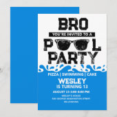 BRO Blauwe Zwembad Feest Jongens Verjaardag Kaart (Voorkant / Achterkant)