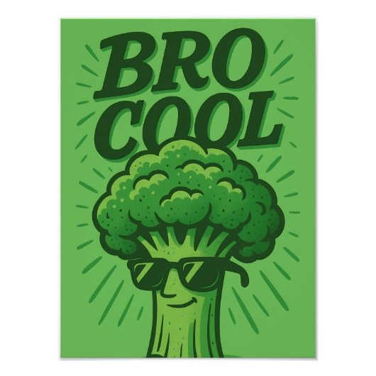 Bro Cool Funny Green Broccoli Design Foto Afdruk (Voorkant)
