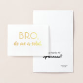 Bro Do Me a Solid - Grappig Groomsman Bro Voorstel Folie Kaarten (Display)