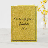 Bro Elegant Gold Custom Brother 50th Birthday Kaart (Gele Bloem)