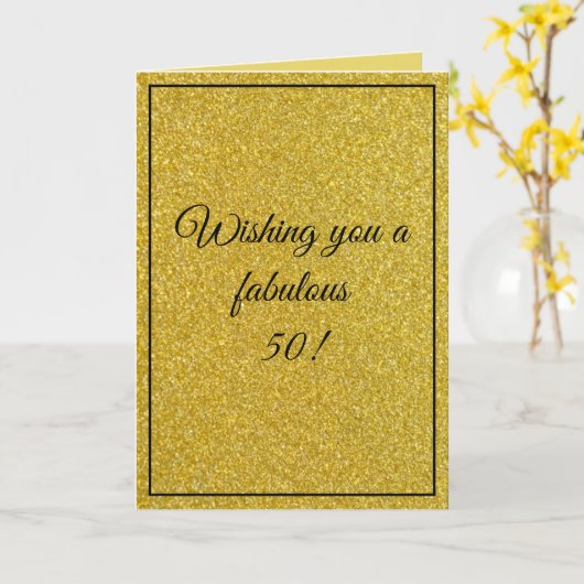 Bro Elegant Gold Custom Brother 50th Birthday Kaart (Gele Bloem)