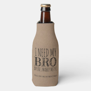 Bro en Ho - Grappig Groomsman Voorstel Flesjeskoeler