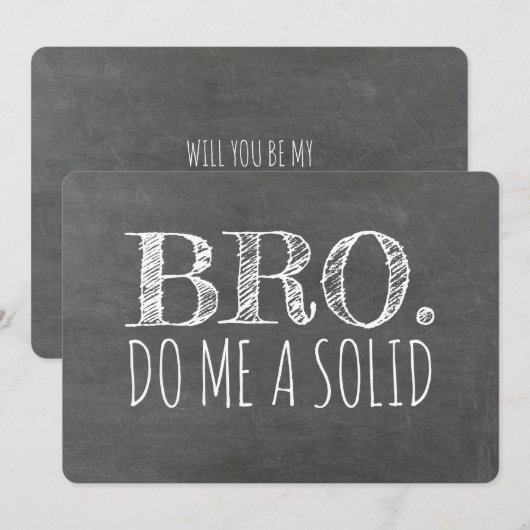 Bro Funny Groomsman of Best Man proposal Kaart (Voorkant / Achterkant)