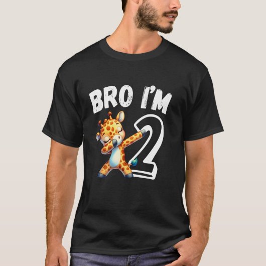 Bro Ik ben 2 Jaar Oude Giraffe 2de Verjaardag Kind T-shirt (Voorkant)