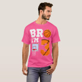 Bro Ik ben 3 jaar oud Basketbal Thema 3e jongen ge T-shirt (Voorkant volledig)