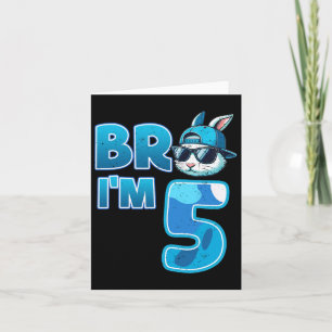 Bro Ik ben 5 Verjaardag Jongen 5e Matching Paashaa Kaart