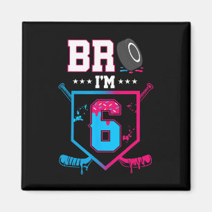 Bro ik ben 6 jaar oud Hockey Ijs Drip 6de verjaard Magneet