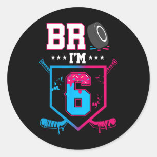 Bro ik ben 6 jaar oud Hockey Ijs Drip 6de verjaard Ronde Sticker