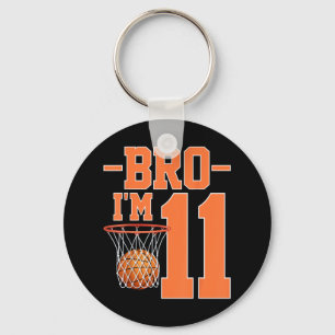 Bro im 11 jaar oud basketballer 11e verjaardag sleutelhanger