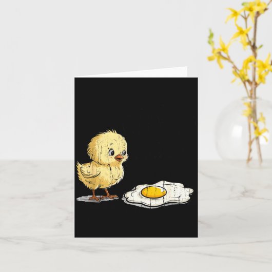 Bro Is That You, Funny Chick And Egg Kaart (Gele Bloem)