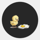 Bro Is That You, Funny Chick And Egg Ronde Sticker (Voorkant)