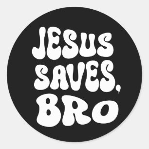 Bro Jezus redt, bro Ronde Sticker