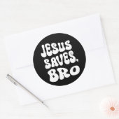 Bro Jezus redt, bro Ronde Sticker (Envelop)