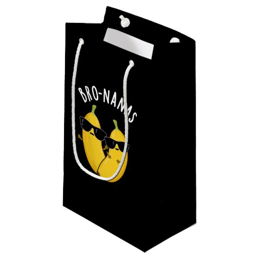 Bro-nanas Funny Fruit Banana Pun Dark BG Klein Cadeauzakje (Voorkant Gekanteld)